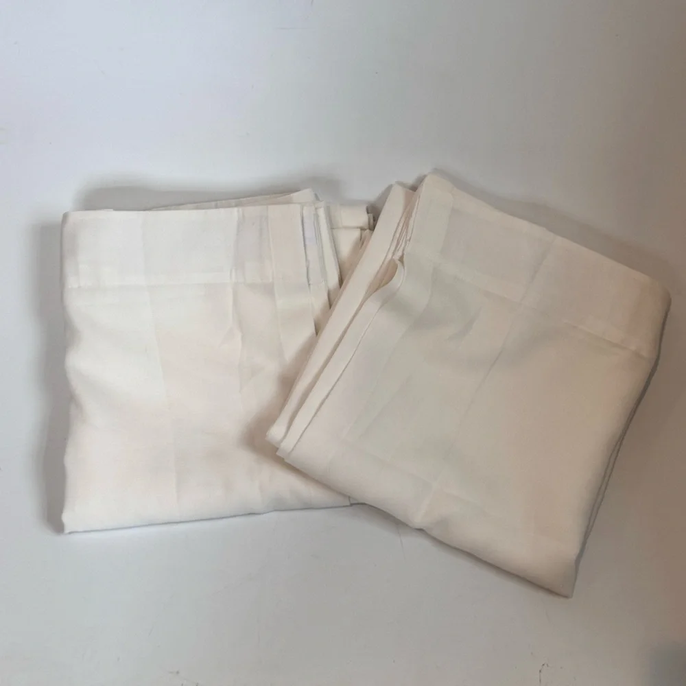 Set of 2 White Sheer Back Tab Curtain Panels 50”x110”